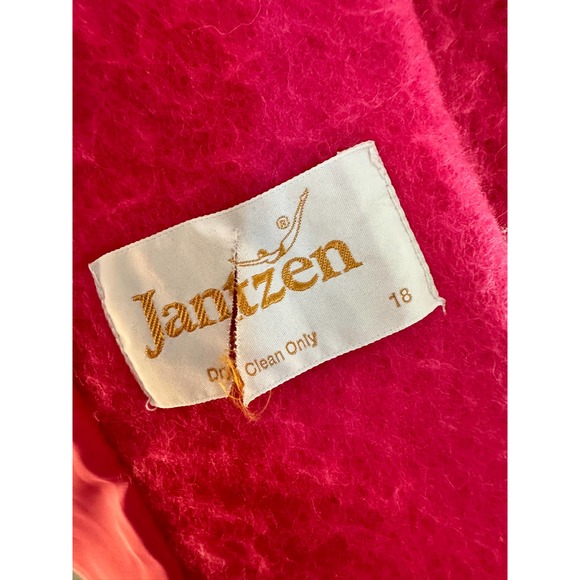VTG Jantzen Womens Jacket Blazer Long Sleeves Peak Lapel One-Button Pink Size 18 - Picture 3 of 4